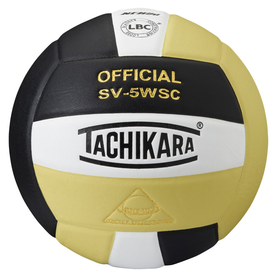 Competition Volleyball - Sensi-Tec Microfiber Composite - Black/White/Vintage Gold