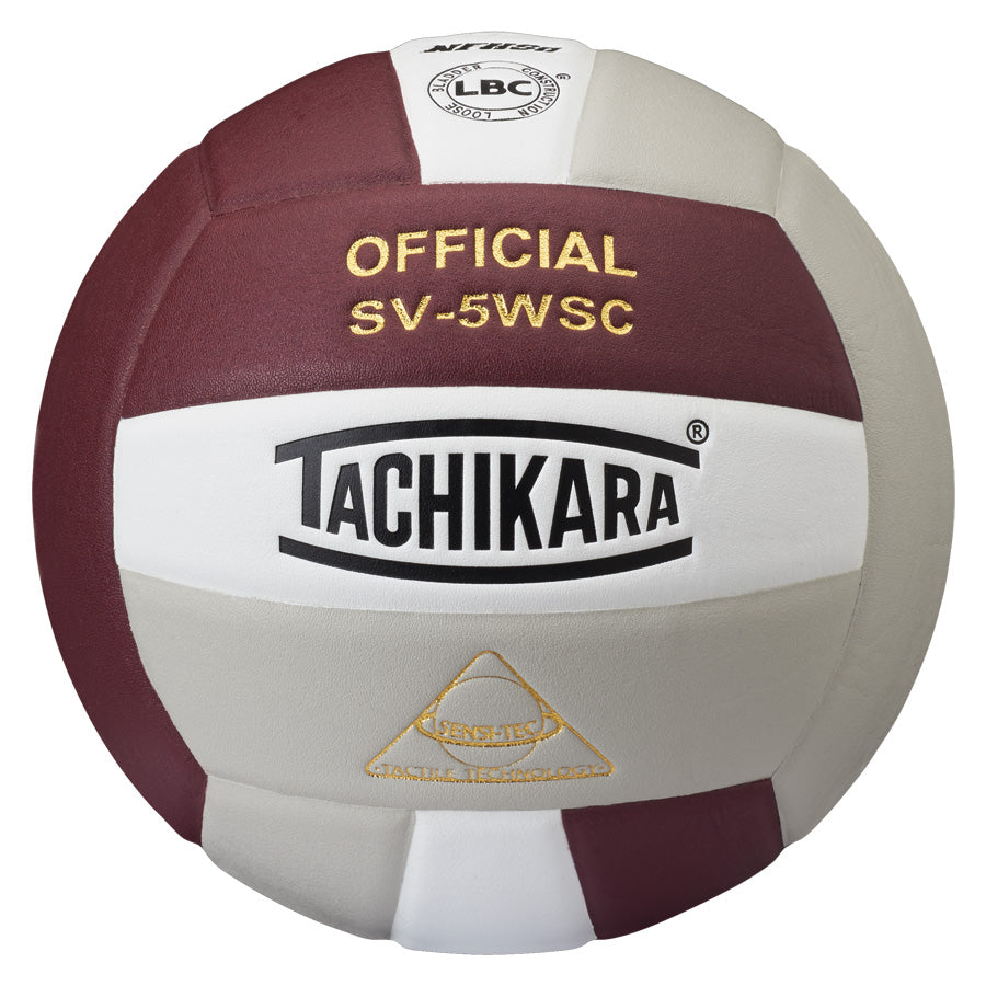 Competition Volleyball - Sensi-Tec Microfiber Composite - Cardinal/White/Silver Gray