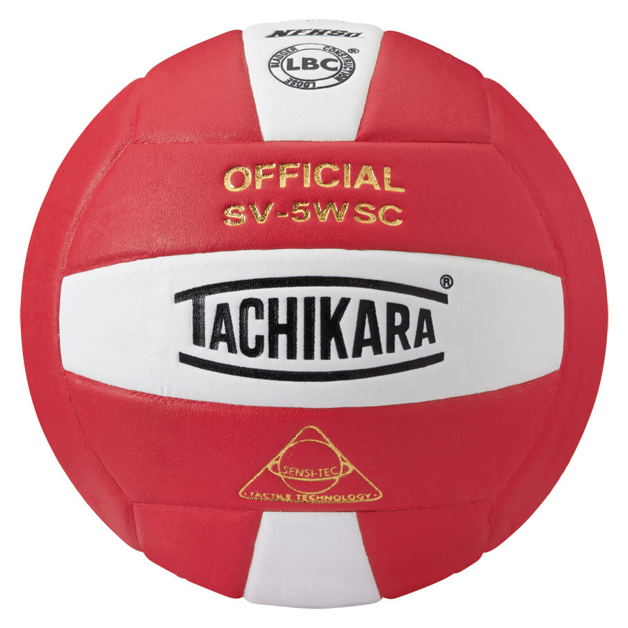 Competition Volleyball - Sensi-Tec Microfiber Composite - Scarlet/White
