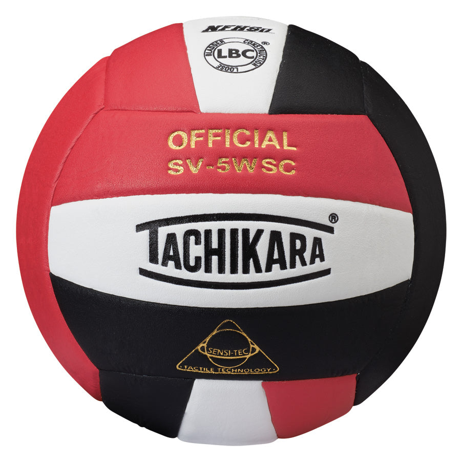 Competition Volleyball - Sensi-Tec Microfiber Composite - Scarlet/White/Black