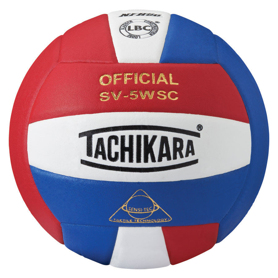 Competition Volleyball - Sensi-Tec Microfiber Composite - Scarlet/White/Royal