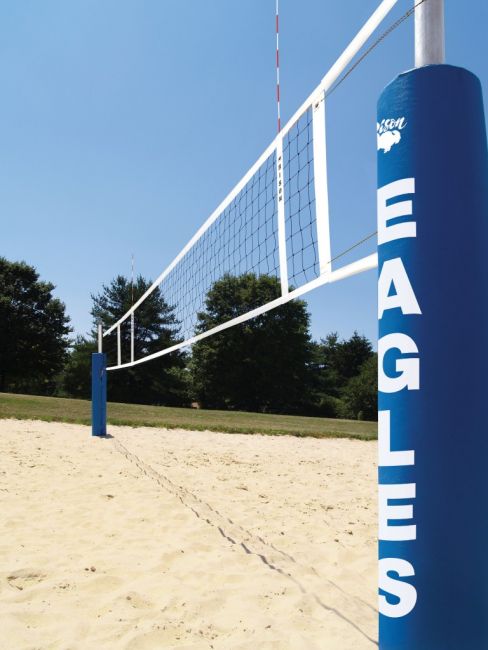 Centerline Side-by-side Double Court Sand Volleyball System, Dark Royal