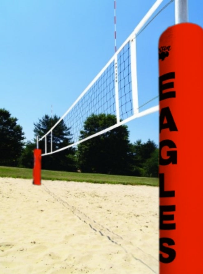 Centerline Side-by-side Double Court Sand Volleyball System, Scarlet Red