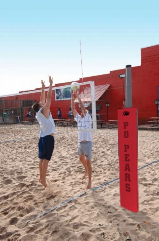 Match Point Aluminum Competition Sand Volleyball System, Cardinal