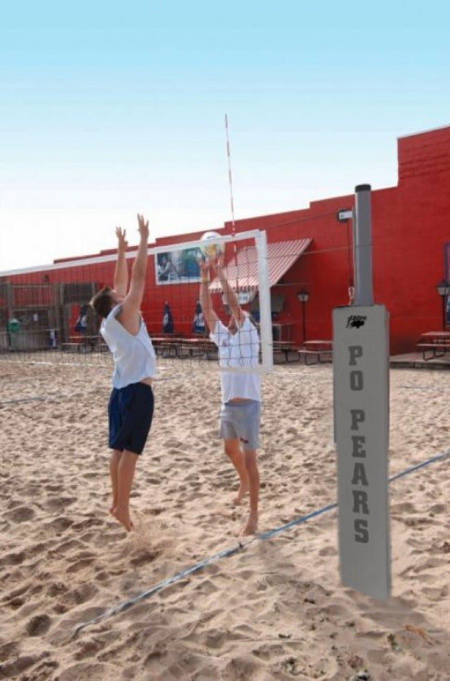 Match Point Aluminum Competition Sand Volleyball System, Gray