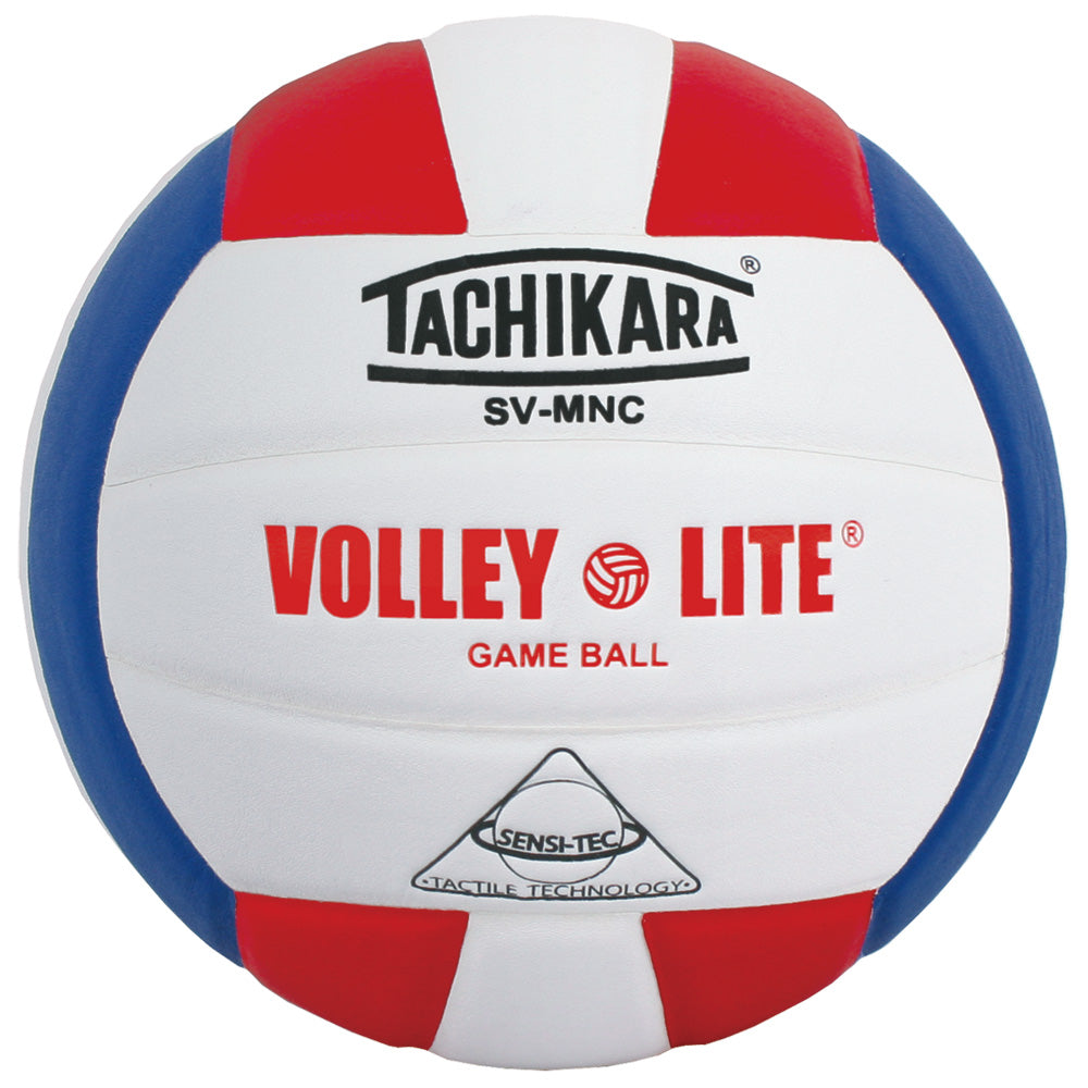 Training Volleyball - "VOLLEY-LITE" Lightweight / Sensi-Tec Microfiber Composite - Scarlet/White/Royal