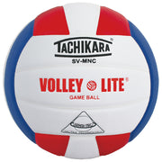Training Volleyball - "VOLLEY-LITE" Lightweight / Sensi-Tec Microfiber Composite - Scarlet/White/Royal