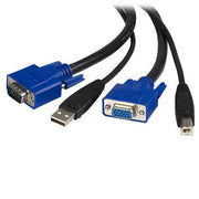 Connect VGA and USB equipped computers to a KVM Switch using a single cable - 6ft  1.8m 2in1 VGA USB KVM Cable.