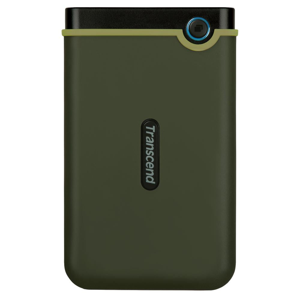Transcend StoreJet 2TB Rugged USB 3.1 Slim External Portable Hard Drive, Military Green