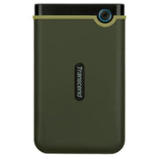Transcend StoreJet 2TB Rugged USB 3.1 Slim External Portable Hard Drive, Military Green
