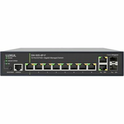 Luxul 1Gb L2/L3 Managed Switch - 8 PoE+, 2 RJ45, 2 SFP Front-Facing Ports - TAA Compliant