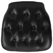 Louise Hard Black Tufted Vinyl Chiavari Chair Cushion
