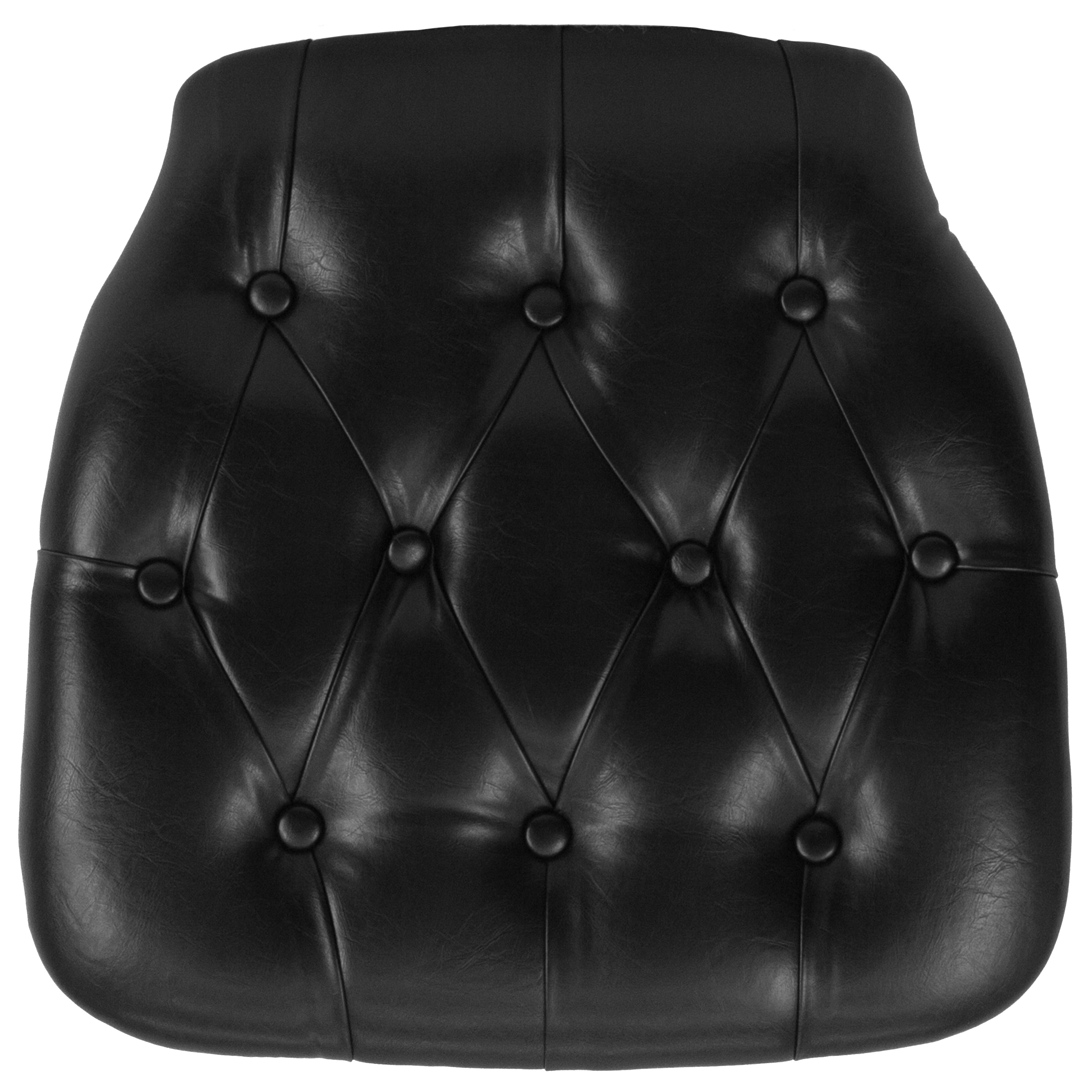 Louise Hard Black Tufted Vinyl Chiavari Chair Cushion