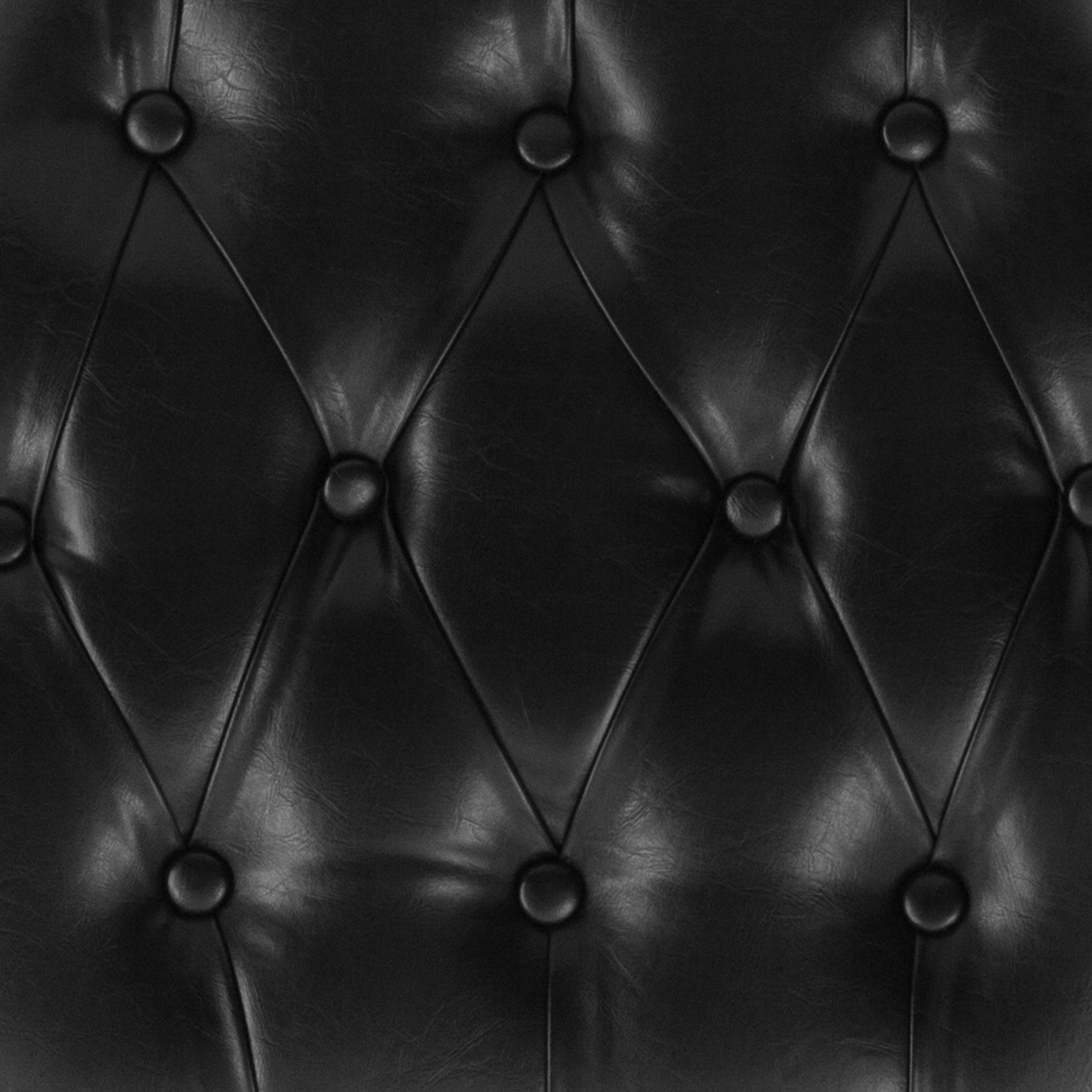 Louise Hard Black Tufted Vinyl Chiavari Chair Cushion