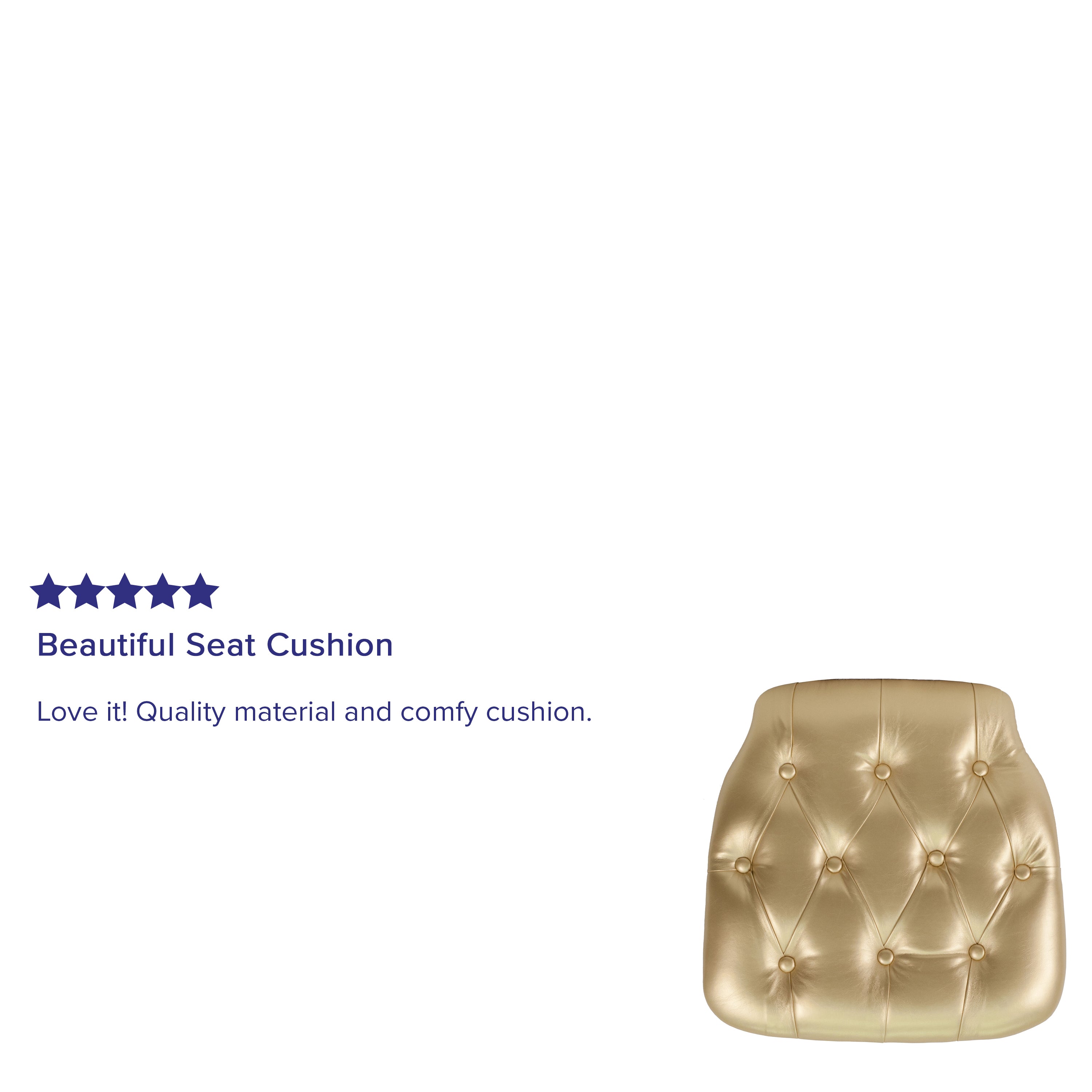 Louise Hard Gold Tufted Vinyl Chiavari Chair Cushion