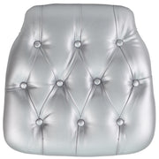 Louise Hard Silver Tufted Vinyl Chiavari Chair Cushion