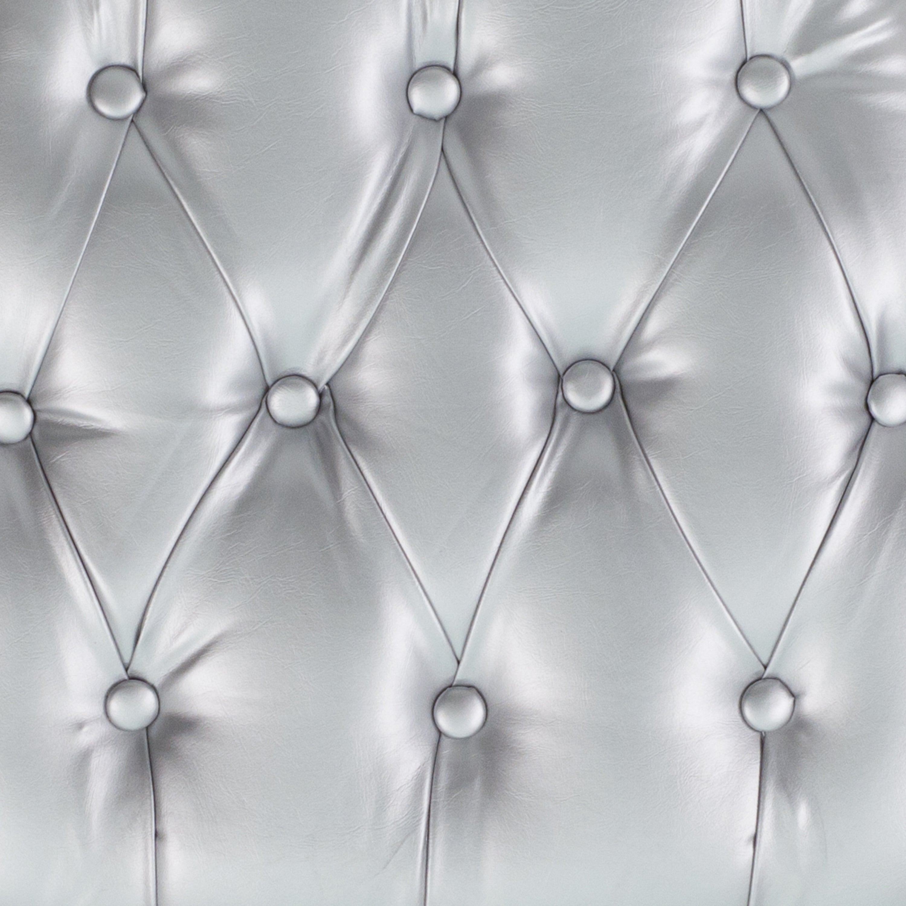 Louise Hard Silver Tufted Vinyl Chiavari Chair Cushion