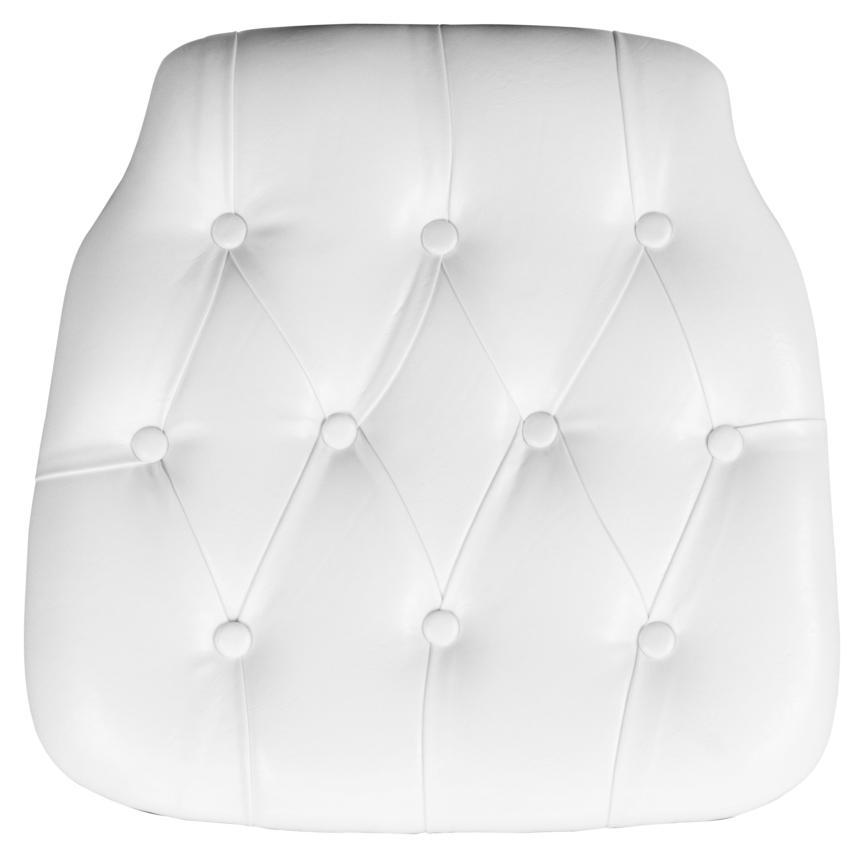 Louise Hard White Tufted Vinyl Chiavari Chair Cushion