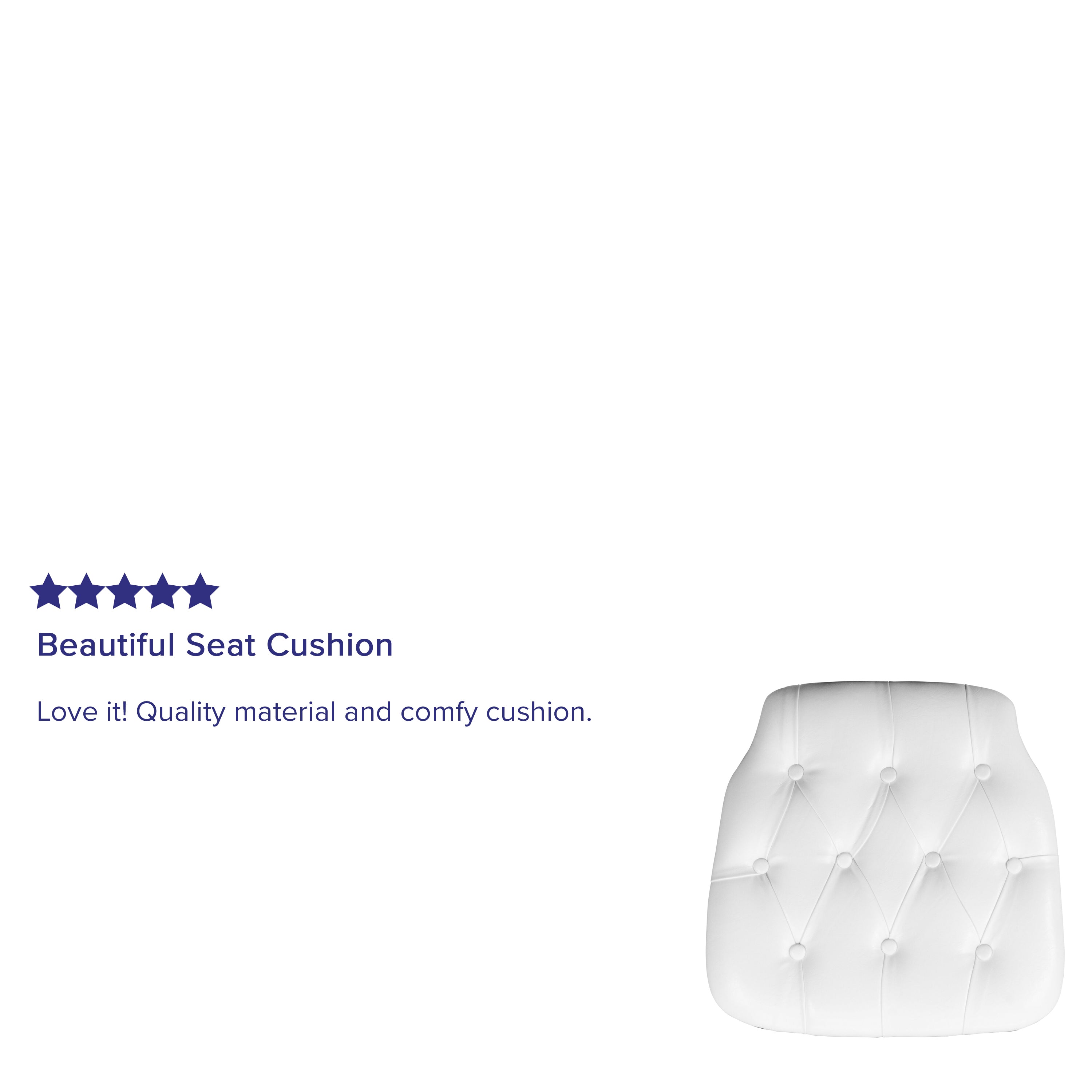 Louise Hard White Tufted Vinyl Chiavari Chair Cushion