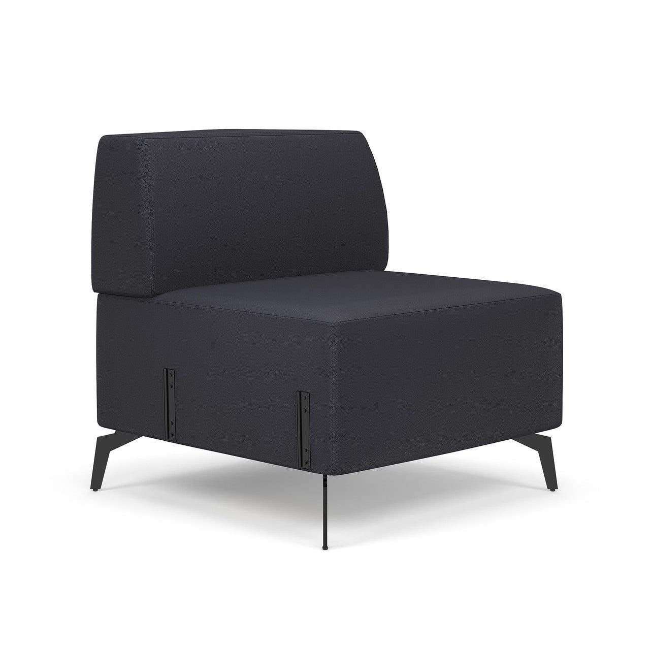 OfficeSource Saxon Modular Reception Seating Base and Back - Black PU Leather