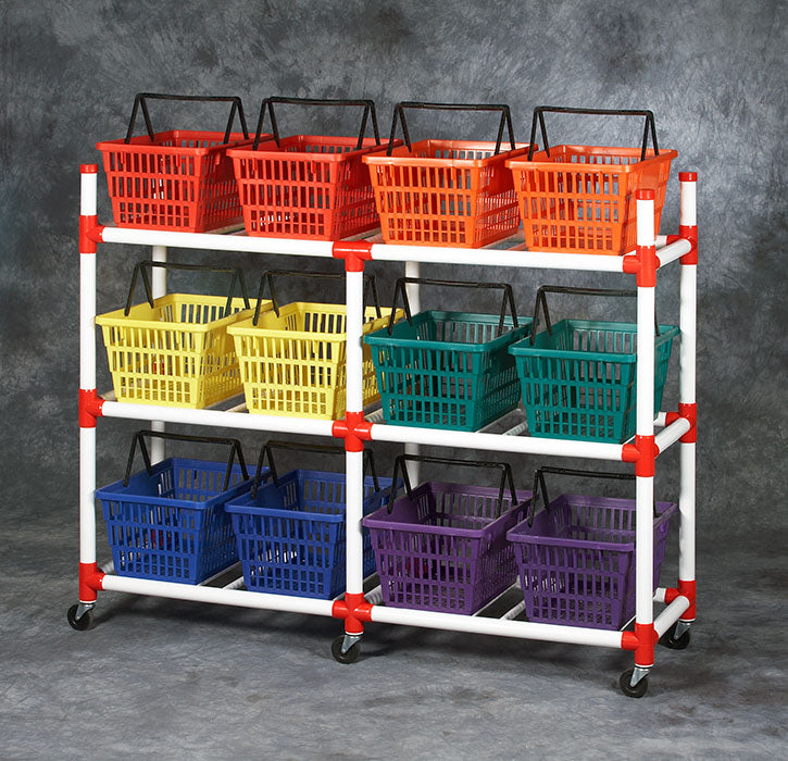 12 Basket Cart, 63”L x 19”W x 53”H