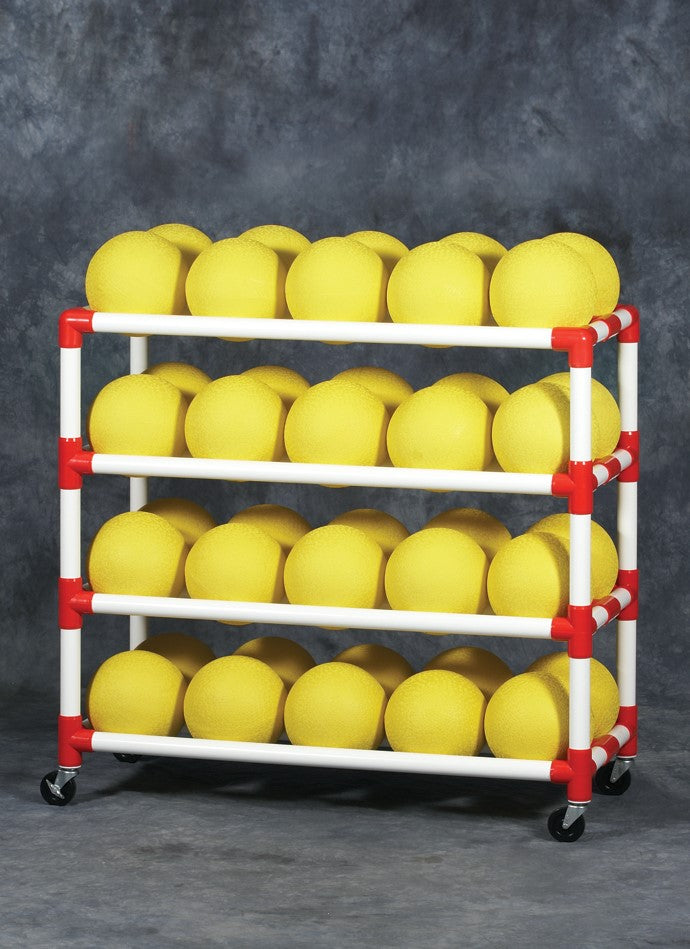 Ball Wall 4 Shelf, 45”L x 19”W x 42”H – Four shelves, holds 40 balls