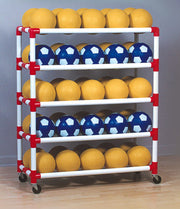 Ball Wall 5 Shelf, 45”L x 19”W x 52”H – Five shelves, holds 50 balls