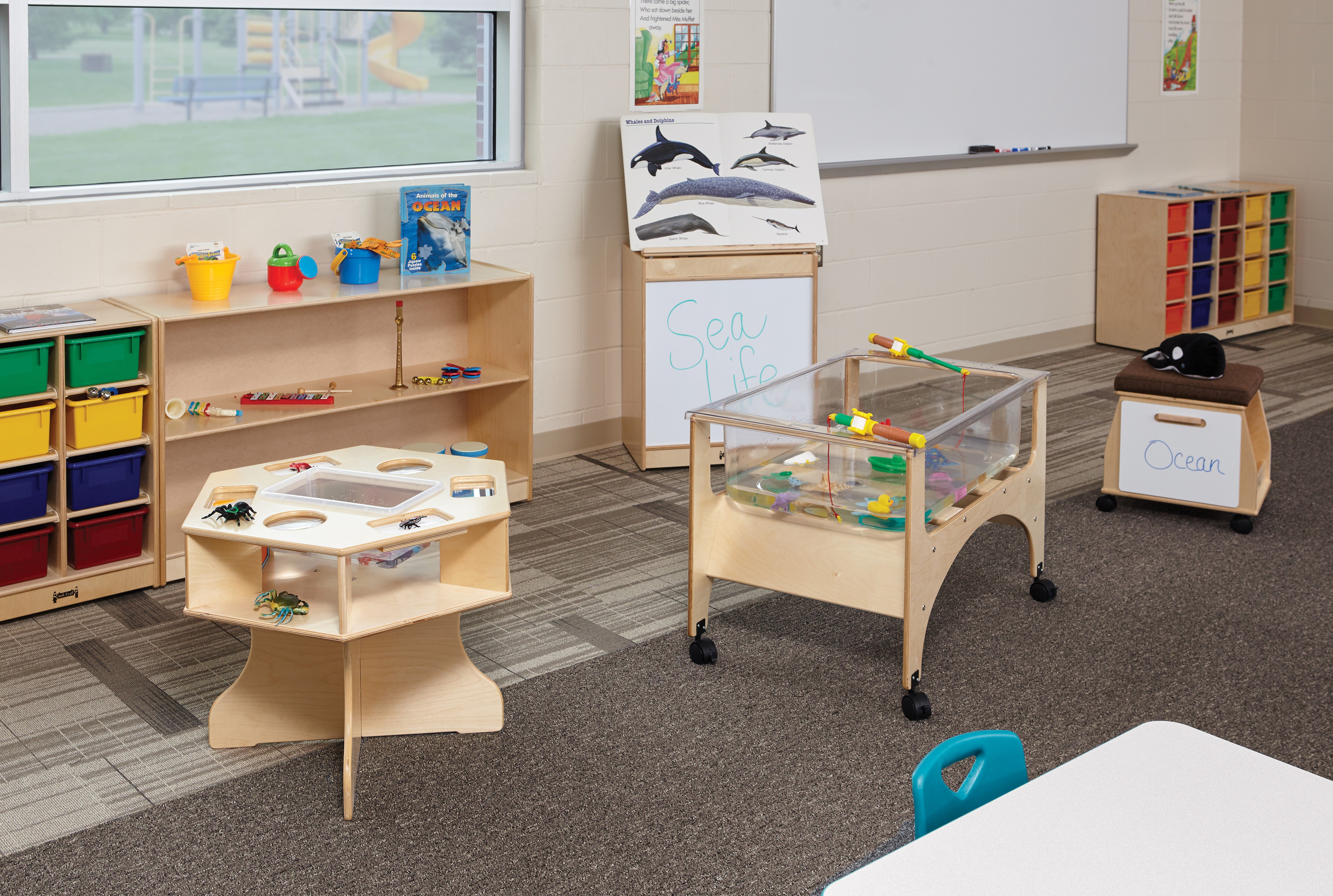 Jonti-Craft® 8 Cubbie-Tray Mobile Unit - with Colored Trays