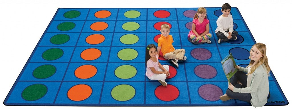 Seating Circles Rug 7ft 6in X 12ft - Rectangle Seats 30 - Multi
