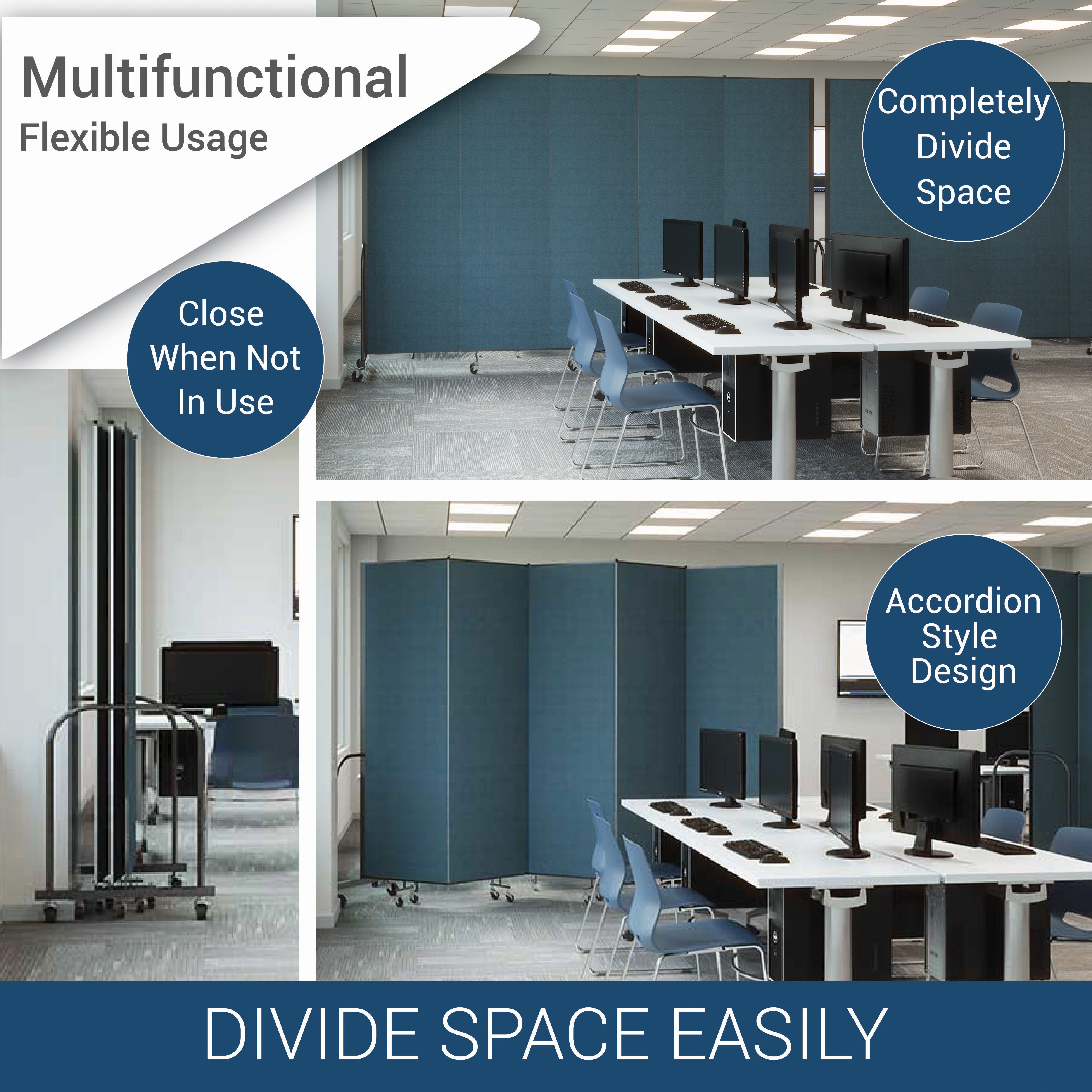 Signature Room Divider - 6'H x 9' 5"L - 5 Panel
