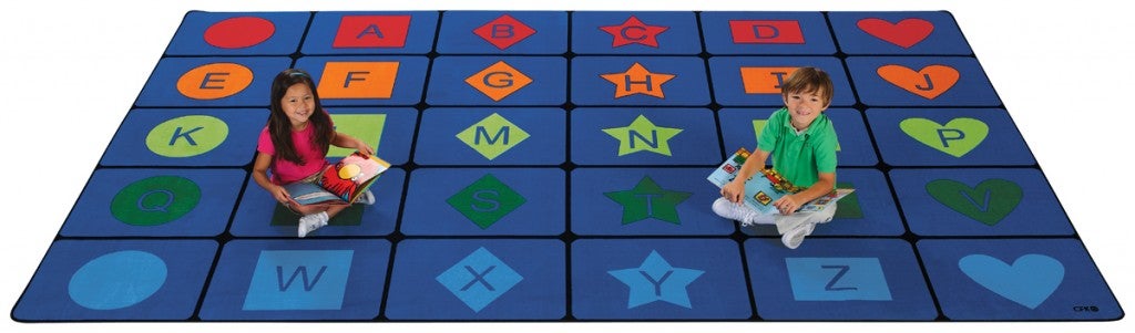 Simple Shapes Seating Rug - 8ft 4in x 13ft 4in - Rectangle - Blue