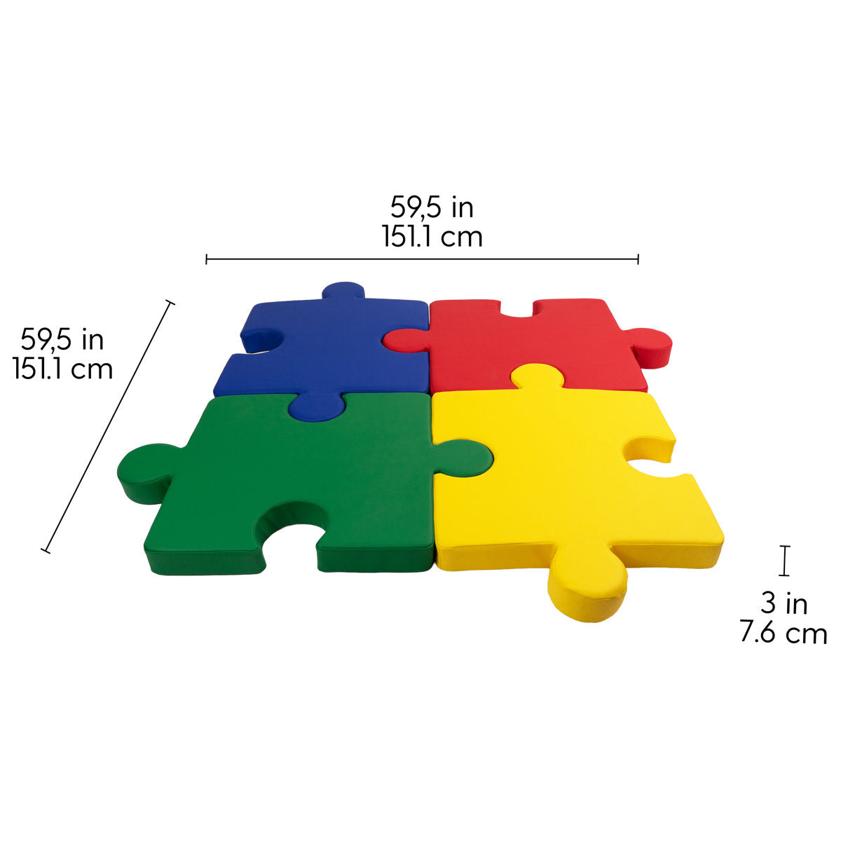 SoftScape Interlocking Puzzle Cushions, 4-Piece - Assorted