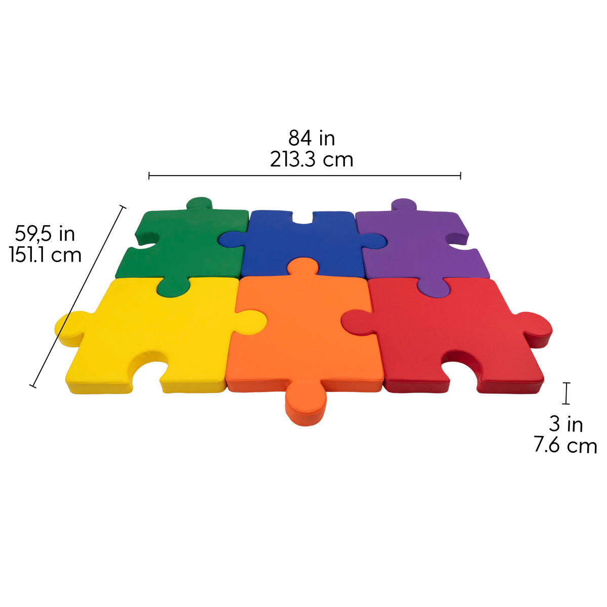 SoftScape Interlocking Puzzle Cushions, 6-Piece - Assorted