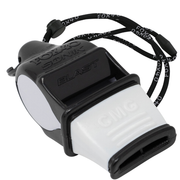 Sonik Blast CMG Safety W/ Breakaway Lanyard Whistle - BLACK / WHITE