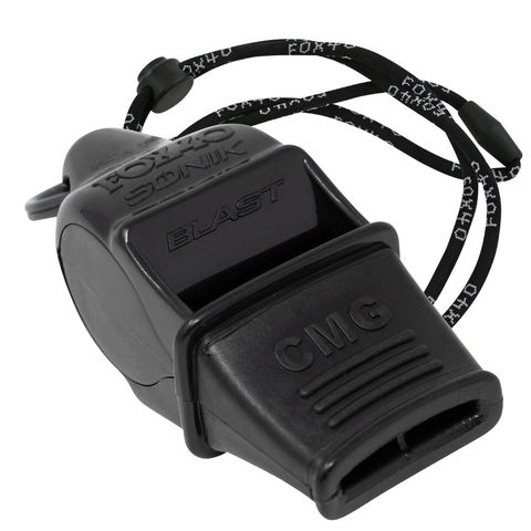 Sonik Blast CMG Official W/ Breakaway Lanyard Whistle - BLACK