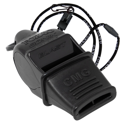 Sonik Blast CMG Official W/ P.T.S. Lanyard Whistle - BLACK