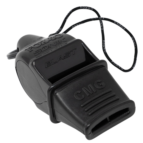 Sonik Blast CMG Official W/ Wrist Lanyard Whistle - BLACK