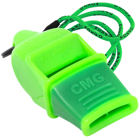 Sonik Blast CMG Safety W/ Breakaway Lanyard Whistle - NEON GREEN