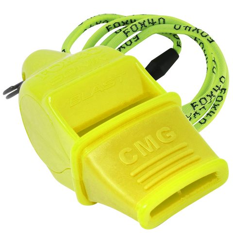 Sonik Blast CMG Safety W/ Breakaway Lanyard Whistle - NEON YELLOW