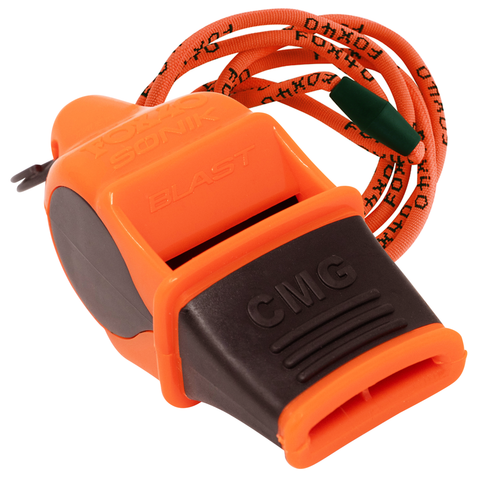 Sonik Blast CMG Safety W/ Breakaway Lanyard Whistle - ORANGE / BLACK