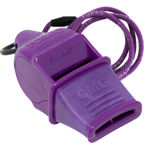Sonik Blast CMG Safety W/ Breakaway Lanyard Whistle - PURPLE