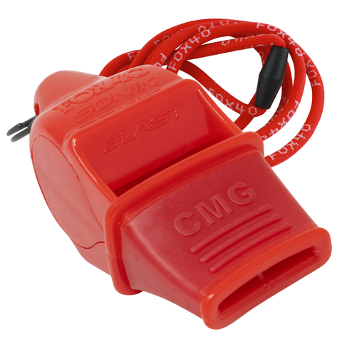 Sonik Blast CMG Safety W/ Breakaway Lanyard Whistle - RED