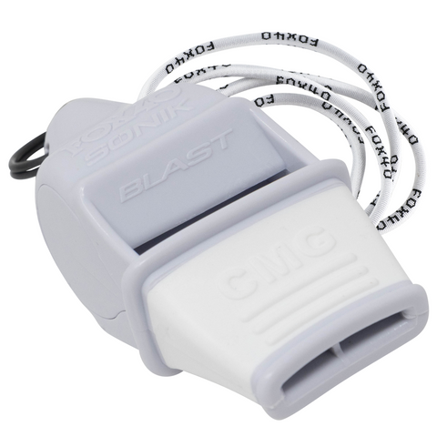 Sonik Blast CMG Safety W/ Breakaway Lanyard Whistle - WHITE