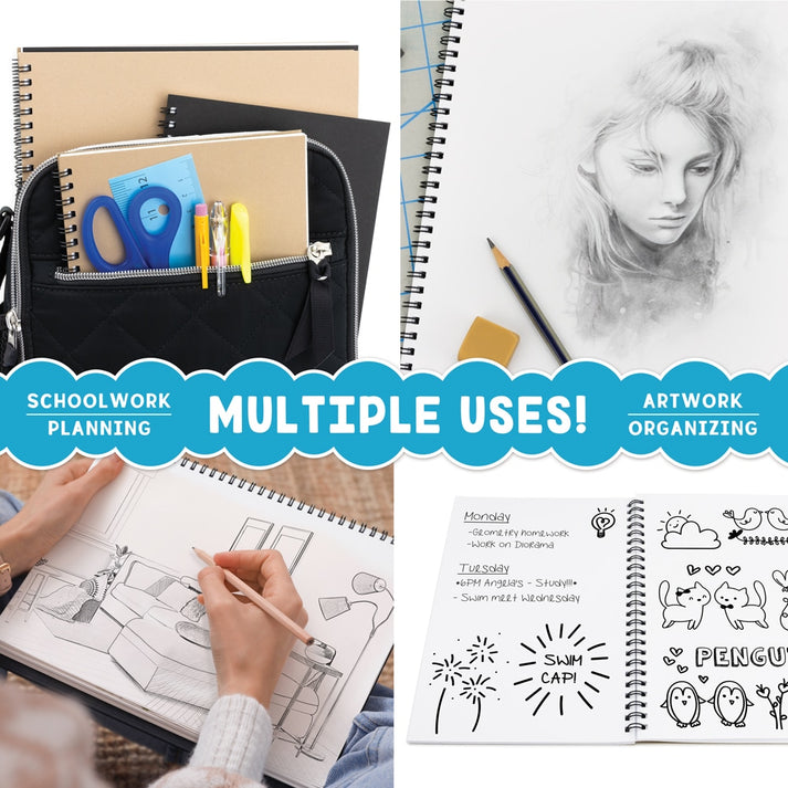 Spiral Sketchbook - 5.75"x8.75", 5 Books, Kraft 100 pg