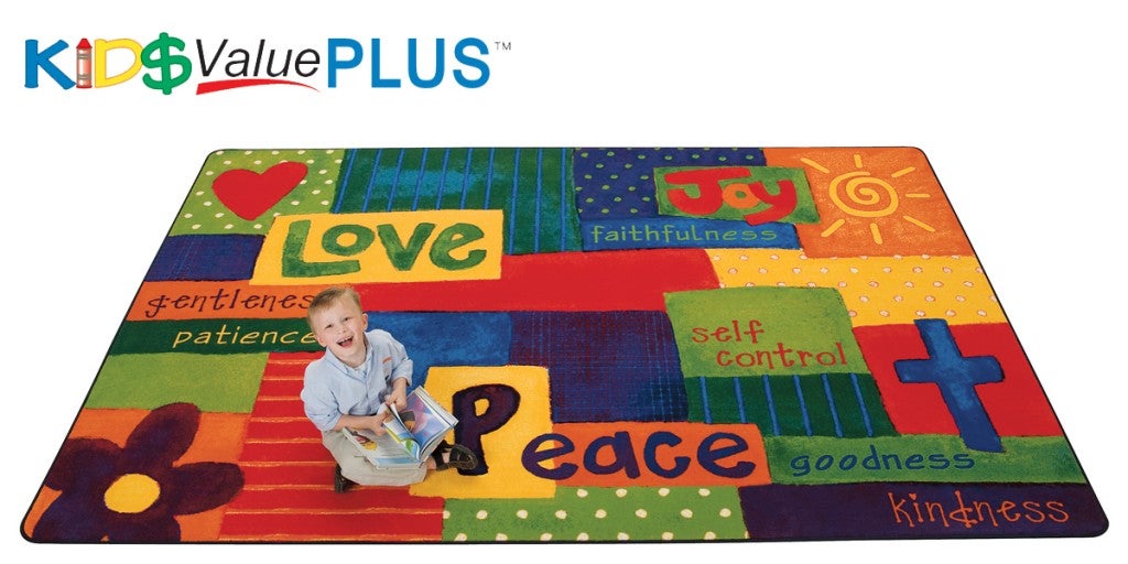 Spiritual Fruit Painted Rug - 6ft x 9ft - Rectangle - Multi