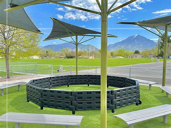 20' GaGa Pit - (32) 100-border12" & (16) 100-GaGaStanchion w/ ADA gate