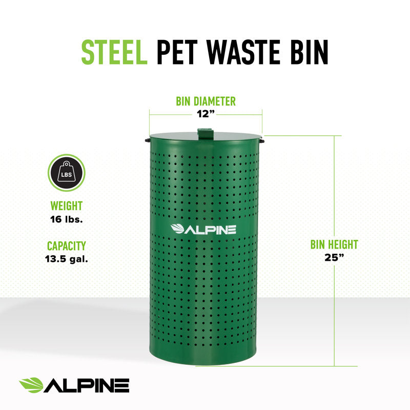Steel Pet Waste Bin with Cover
