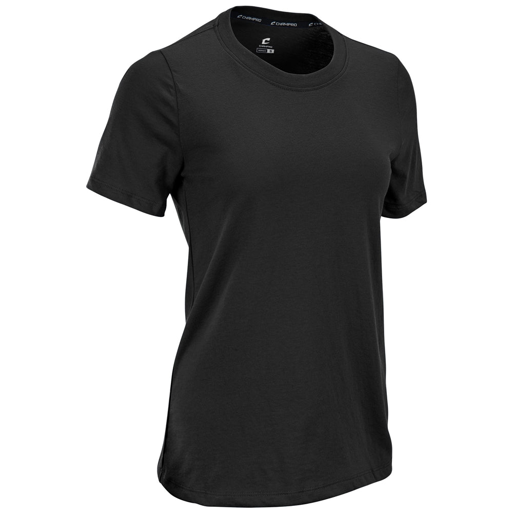 Tackle Crew Neck Tee - Black - Womens - Extra-Small