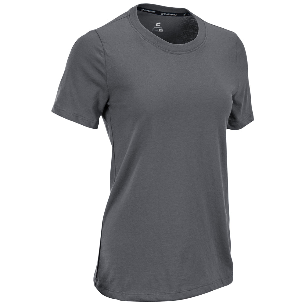 Tackle Crew Neck Tee - Charcoal - Womens - Extra-Small