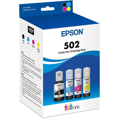 Epson Claria 502 Original Ultra High Yield Inkjet Ink Cartridge - CMYK, Black - 4 Pack
